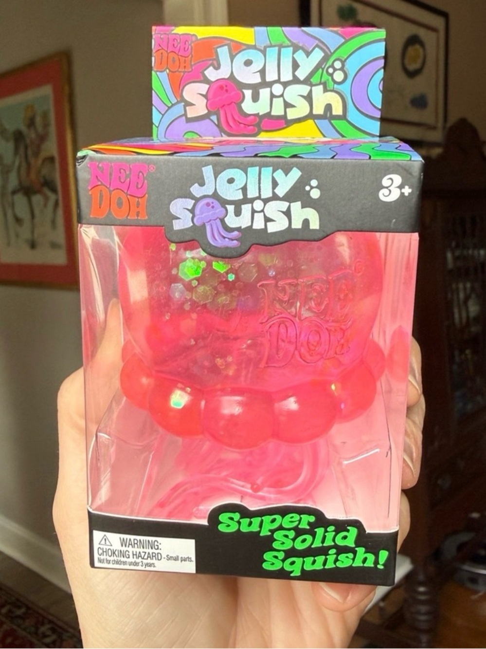NeeDoh Jelly Squish PINK Super Solid Jellyfish AUTHENTIC